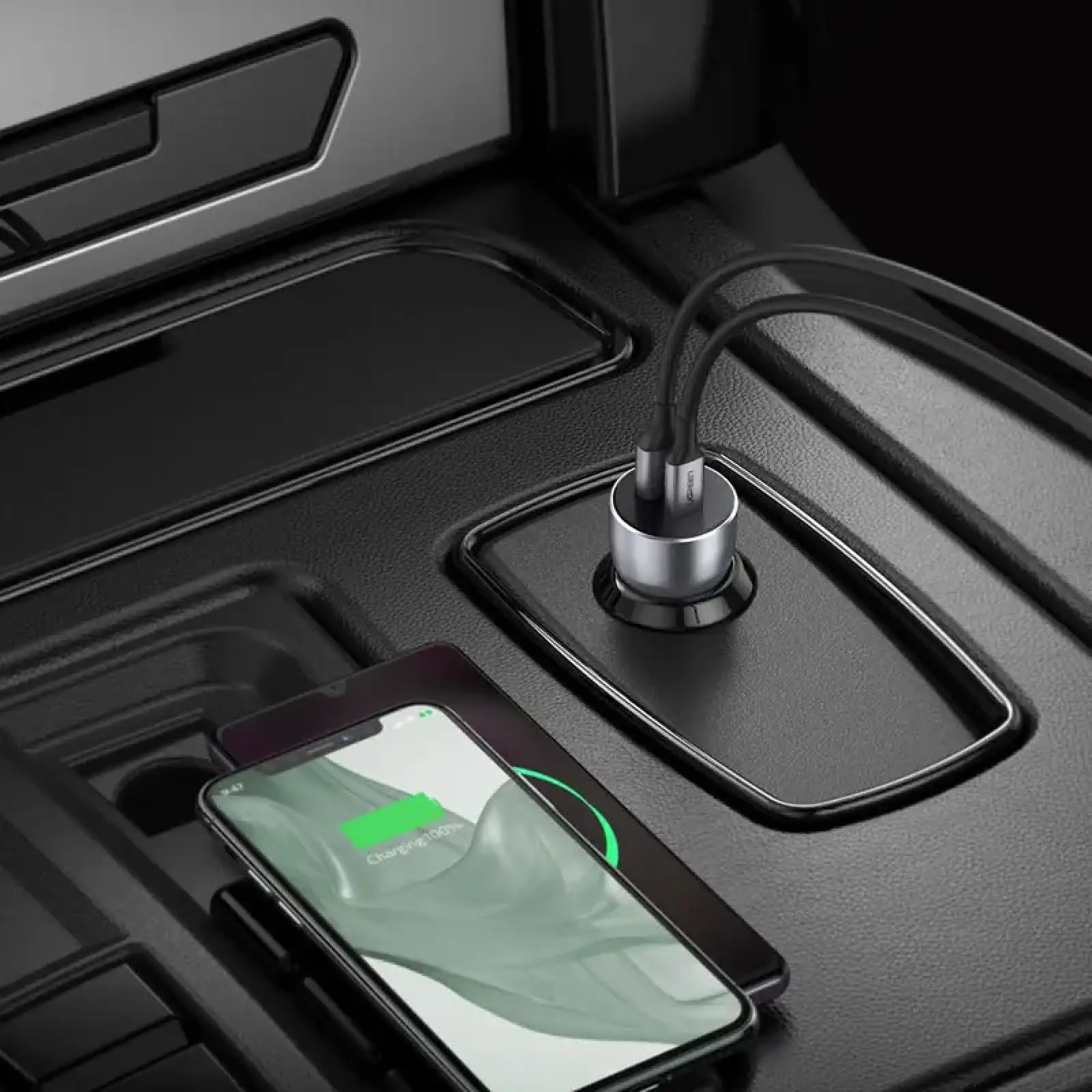 Автозарядка 2xUSB 36W (USB-C+USB-A) QC 3.0+ Косм. Сіра (CD213) UGREEN (60980) UA