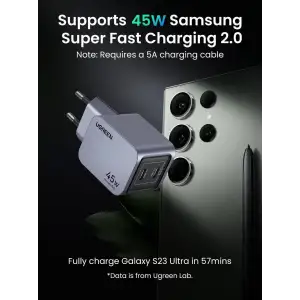 Зарядний пристрій 2xUSB 45W (2хUSB-C) Gan Nexode Pro X707 Ugreen (35008) UA