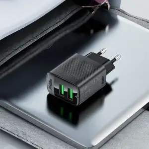 Зарядний пристрій 2xUSB 12W (2xUSB-A) A86 Black Acefast (6974316283270) UA