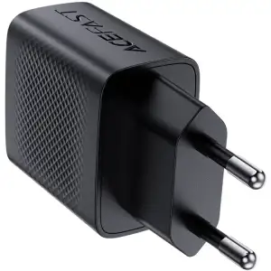 Зарядний пристрій 2xUSB 20W (USB-C+USB-A) Gan A78 Black Acefast (6974316283256) UA