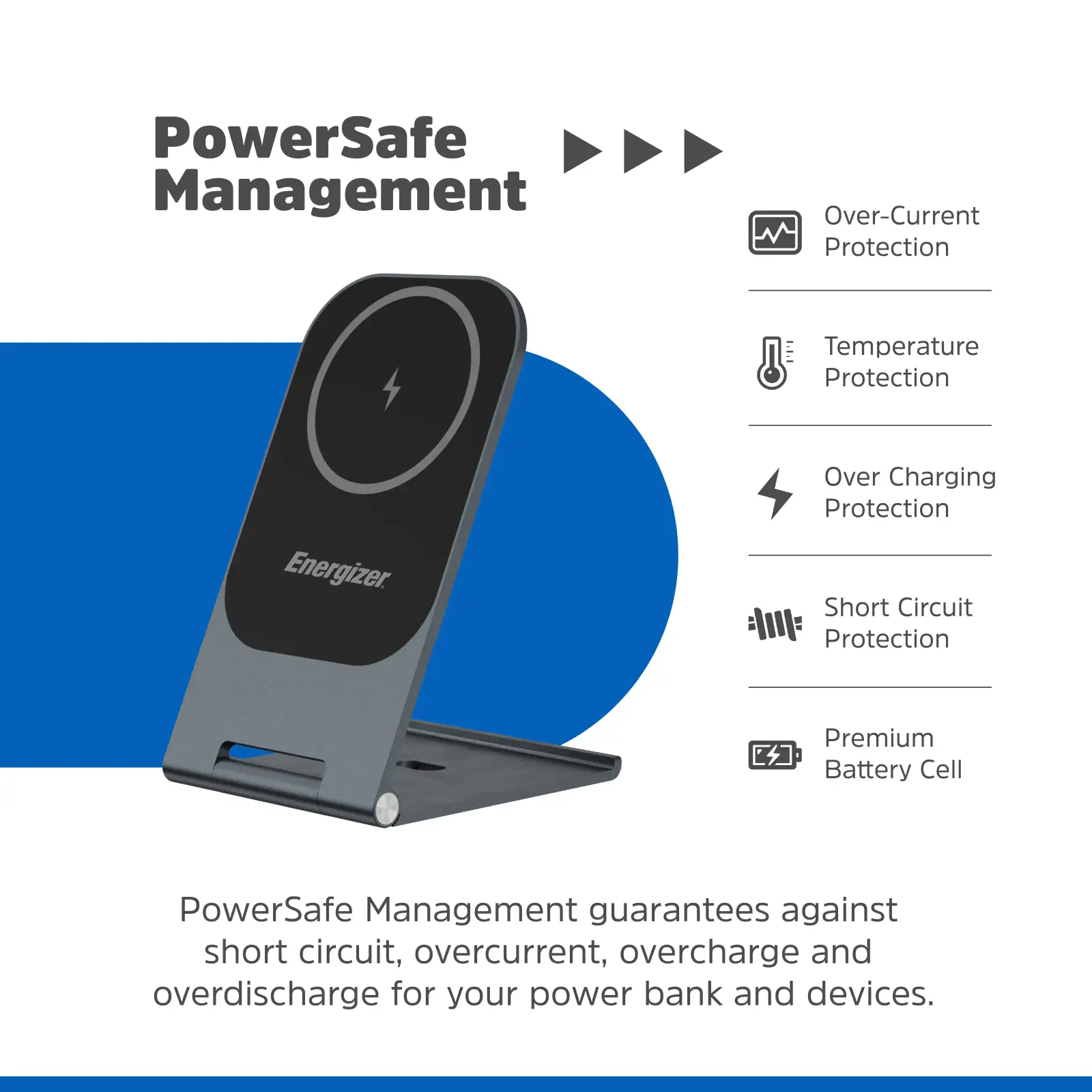 Зарядний пристрій Wireless 15W, with MagSafe, трансформер Energizer WCP102 чорний UA
