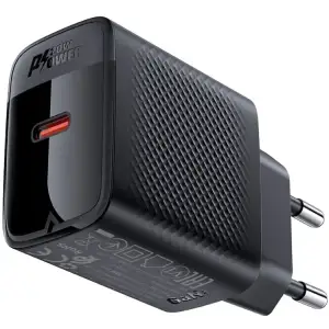 Зарядний пристрій 1xUSB-C 20W + Type-C cable A82 Fast Charger Black Acefast (6974316280057) UA