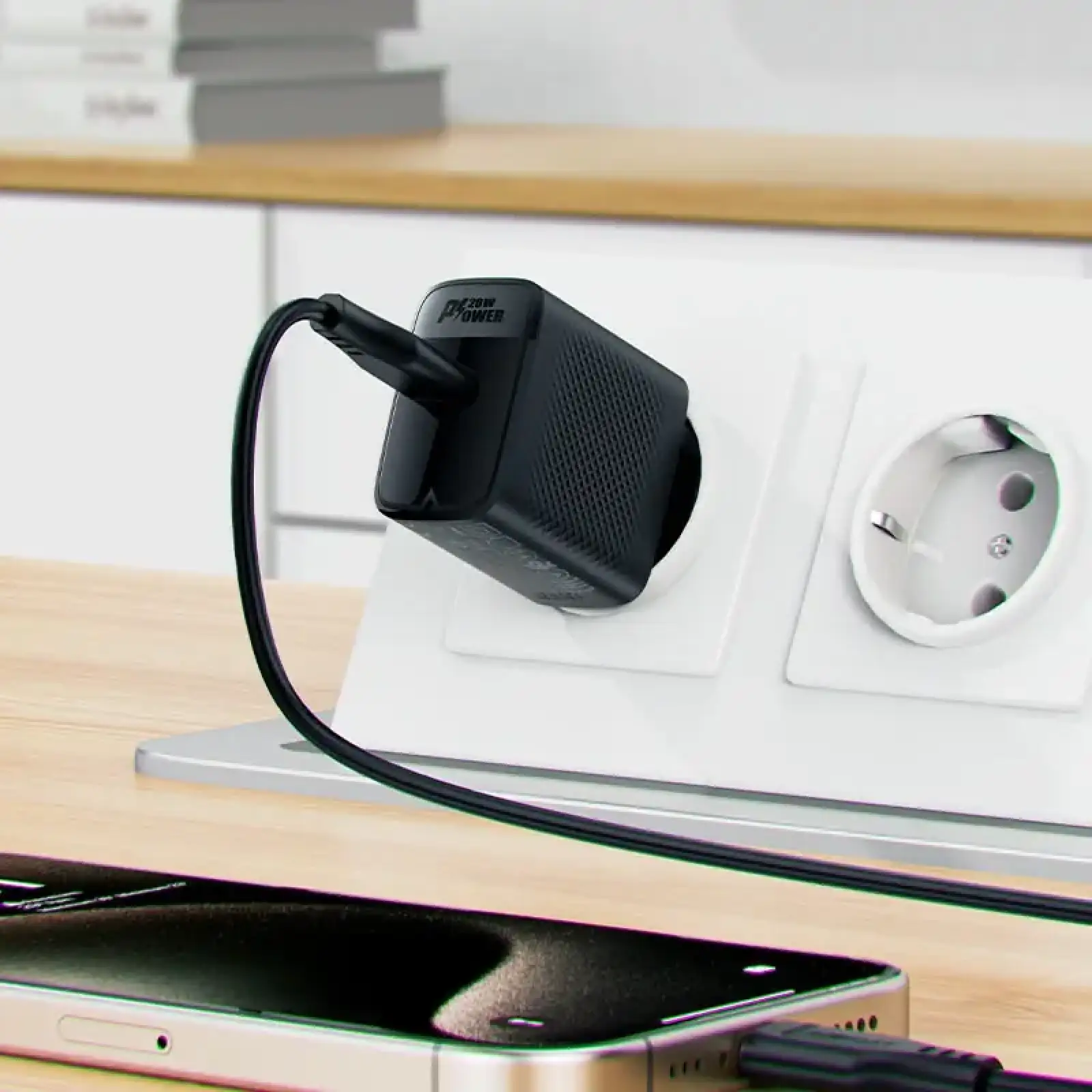 Зарядний пристрій 1xUSB-C 20W + Type-C cable A82 Fast Charger Black Acefast (6974316280057) UA