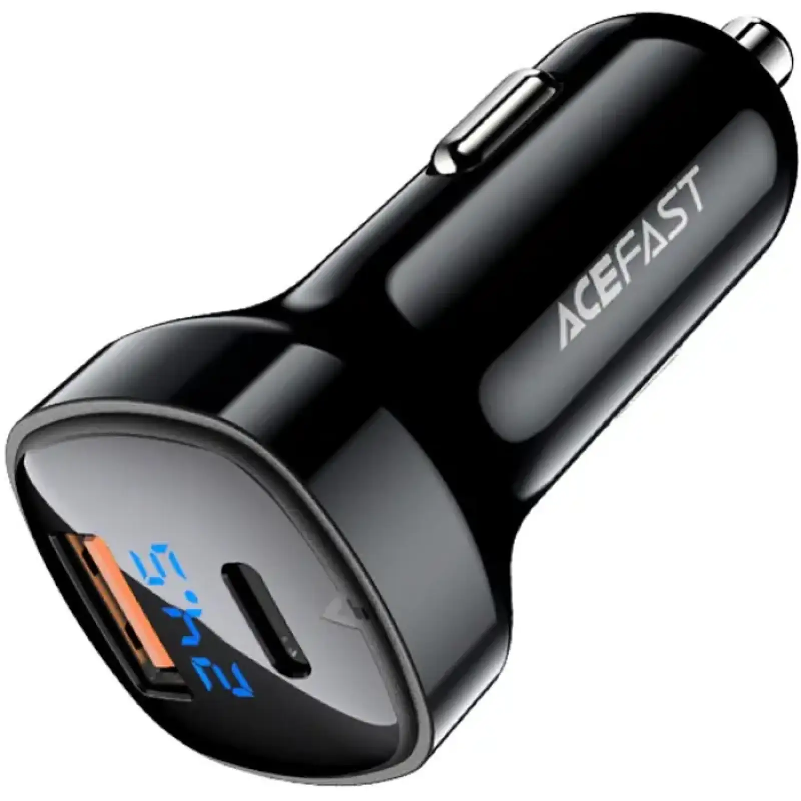 Автозарядка 2xUSB 66W (USB-C + USB-A) B4 with digital display Acefast (6974316280392) UA