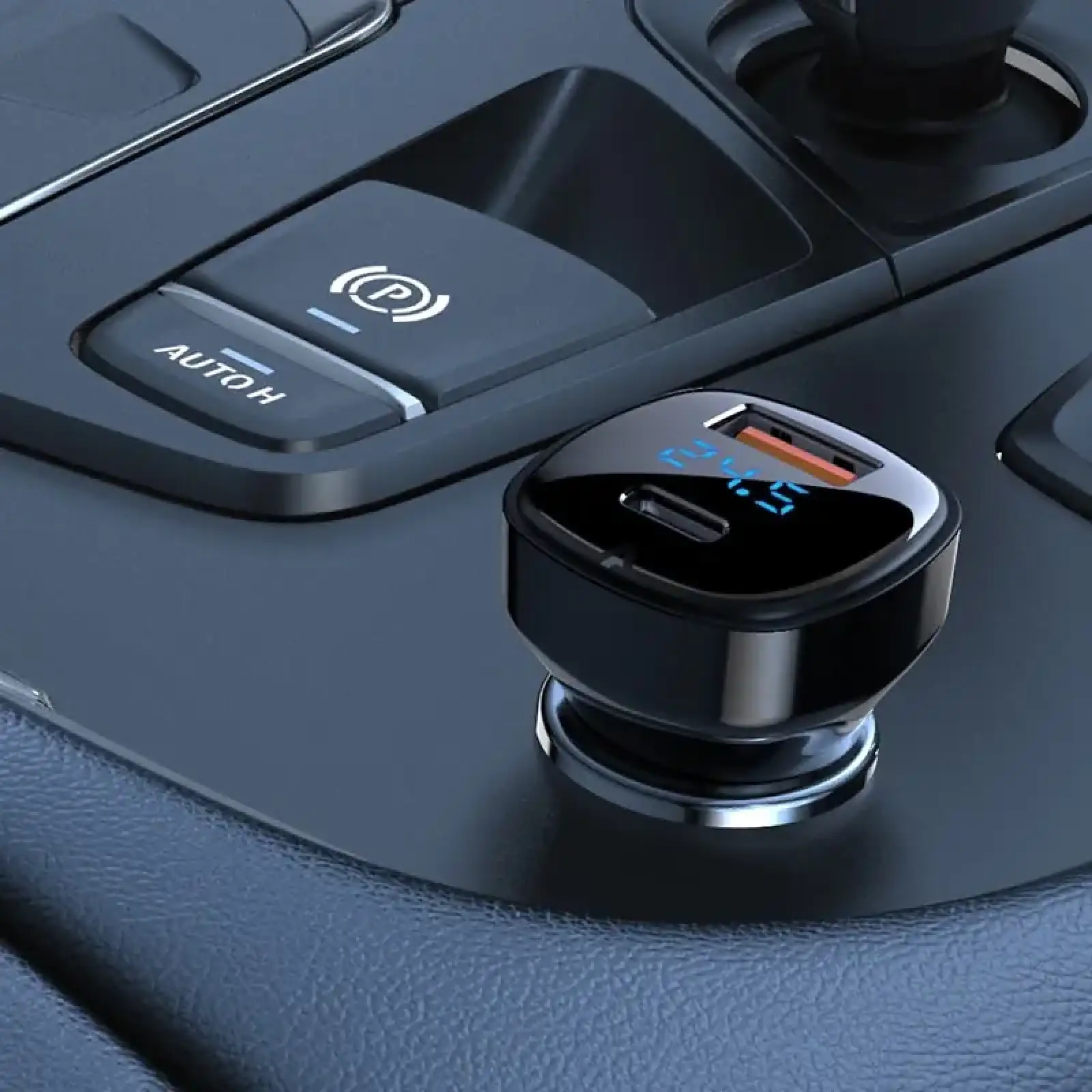 Автозарядка 2xUSB 66W (USB-C + USB-A) B4 with digital display Acefast (6974316280392) UA