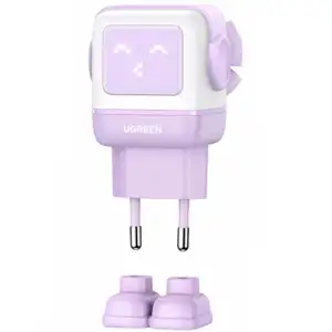 Зарядний пристрій 3xUSB 65W (2xUSB-C+USB-A) Gan Robot tech Fast Charger Фіолетовий CD361 Ugreen (35291) UA