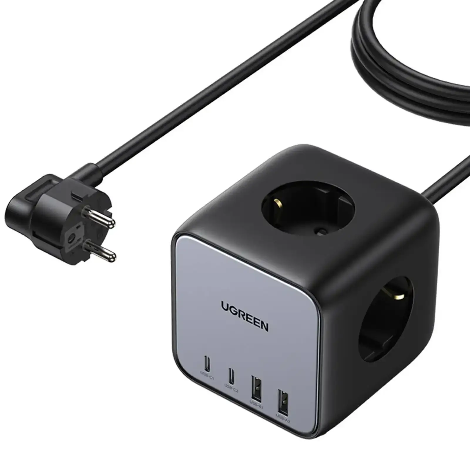 Зарядний пристрій 4xUSB 65W (2хUSB-C+2xUSB-A + 2хSchuko) DigiNest Cube Power Strip CD268 Ugreen (60113) UA