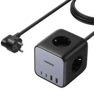 Зарядний пристрій 4xUSB 65W (2хUSB-C+2xUSB-A + 2хSchuko) DigiNest Cube Power Strip CD268 Ugreen (60113) UA