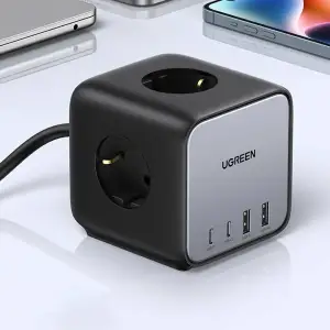Зарядний пристрій 4xUSB 65W (2хUSB-C+2xUSB-A + 2хSchuko) DigiNest Cube Power Strip CD268 Ugreen (60113) UA