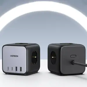Зарядний пристрій 4xUSB 65W (2хUSB-C+2xUSB-A + 2хSchuko) DigiNest Cube Power Strip CD268 Ugreen (60113) UA