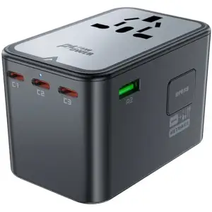 Зарядний пристрій 5xUSB 75W (3xUSB-C+2xUSB-A) Gan Z1 Travel Fast Charger Acefast (6974316282495) UA