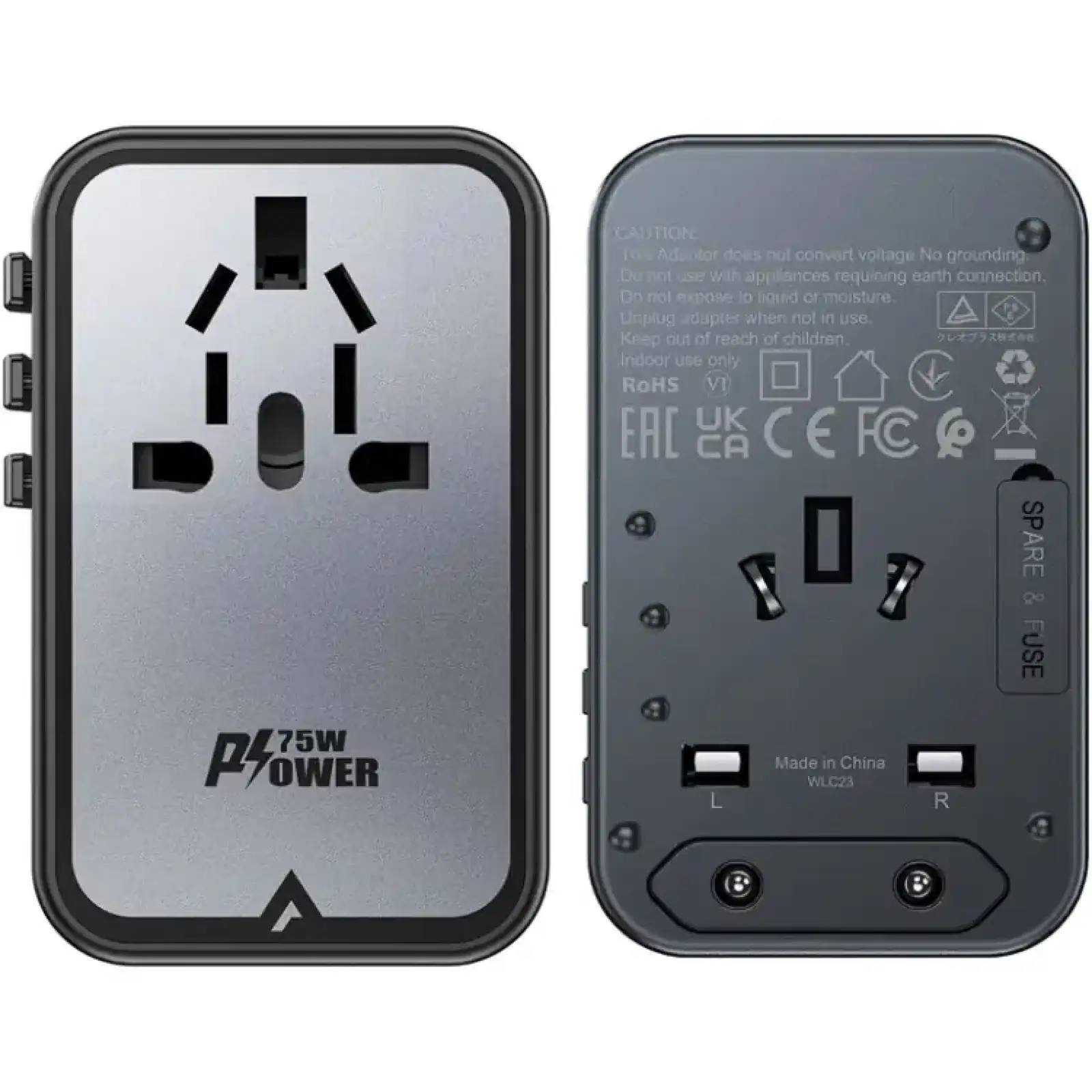 Зарядний пристрій 5xUSB 75W (3xUSB-C+2xUSB-A) Gan Z1 Travel Fast Charger Acefast (6974316282495) UA