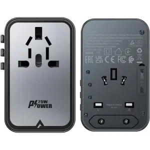 Зарядний пристрій 5xUSB 75W (3xUSB-C+2xUSB-A) Gan Z1 Travel Fast Charger Acefast (6974316282495) UA