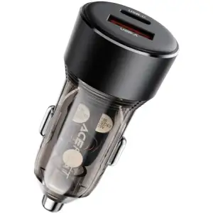 Автозарядка 2xUSB 60W (USB-C + USB-A) B12 Acefast (6974316282914) UA