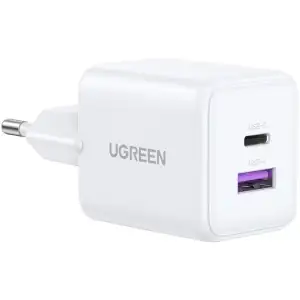 Зарядний пристрій 2xUSB 30W (USB-A + USB-C) X516 Gan білий Ugreen (65015) UA