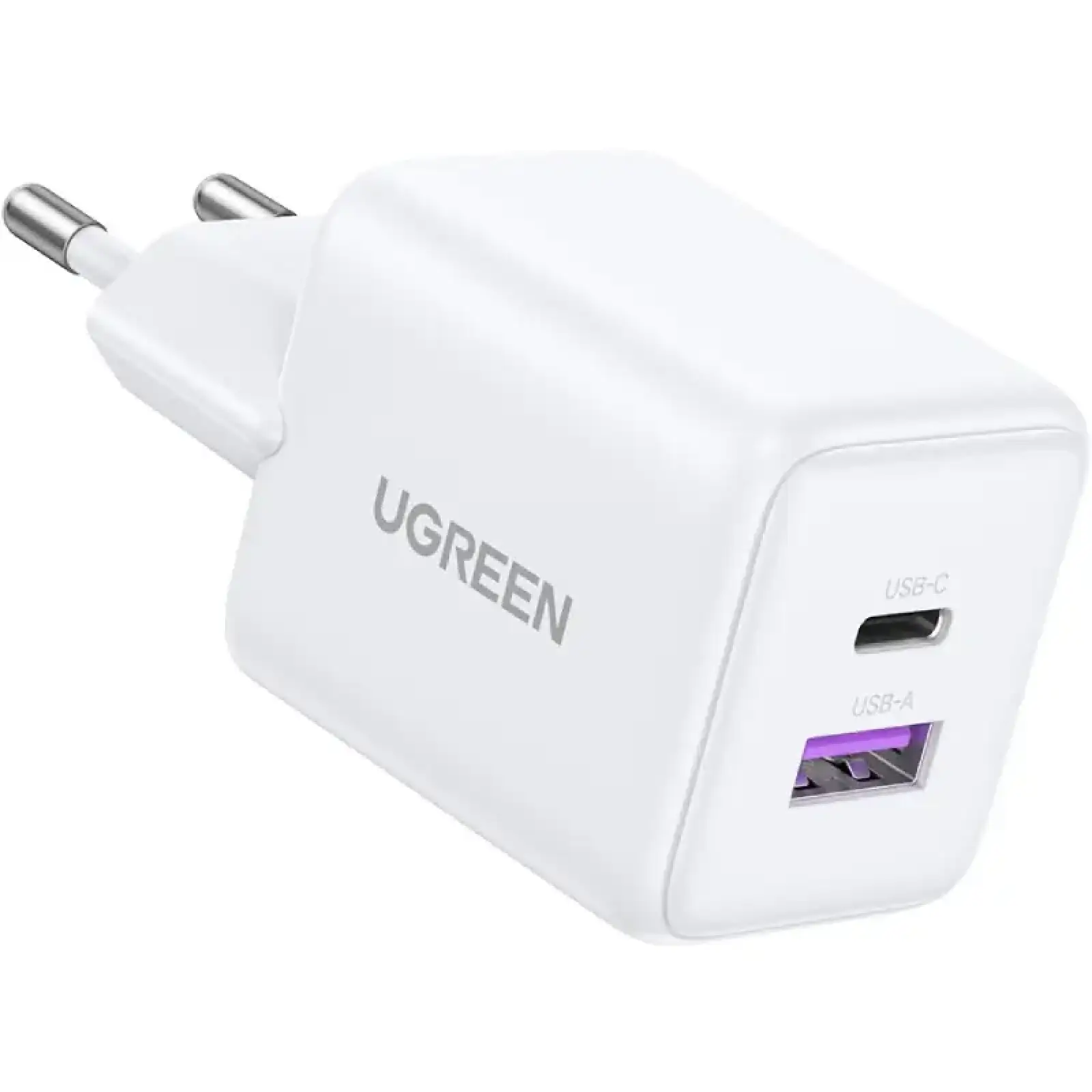 Зарядний пристрій 2xUSB 30W (USB-A + USB-C) X516 Gan білий Ugreen (65015) UA