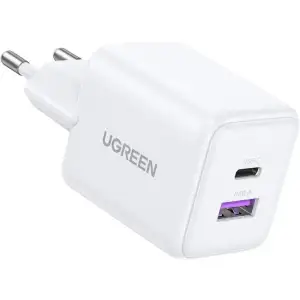 Зарядний пристрій 2xUSB 30W (USB-A + USB-C) X516 Gan білий Ugreen (65015) UA
