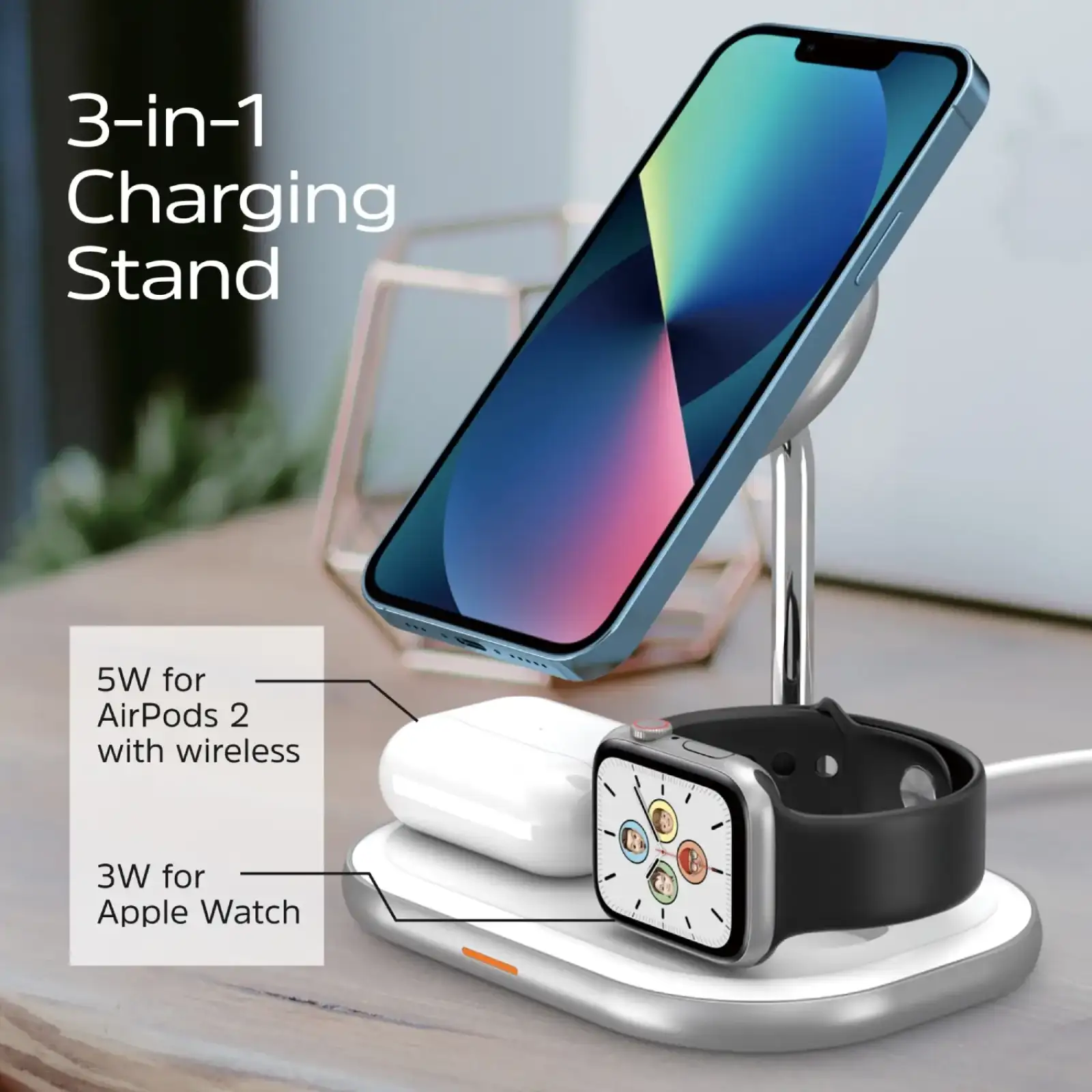 Зарядний пристрій Wireless 15W 3-in-1 Fast Charger white Energizer (WCP303) UA