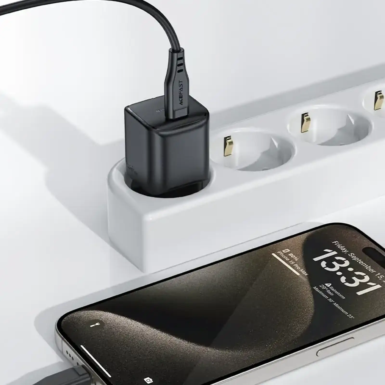 Зарядний пристрій 1xUSB-C 20W Gan A73 mini Fast Charger Black Acefast (6974316282648) UA