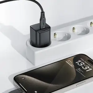 Зарядний пристрій 1xUSB-C 20W Gan A73 mini Fast Charger Black Acefast (6974316282648) UA