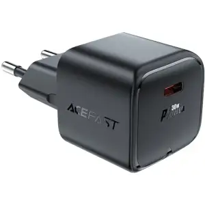 Зарядний пристрій 1xUSB-C 30W Gan A77 mini Fast Charger Black Acefast (6974316282662) UA