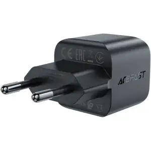 Зарядний пристрій 1xUSB-C 30W Gan A77 mini Fast Charger Black Acefast (6974316282662) UA