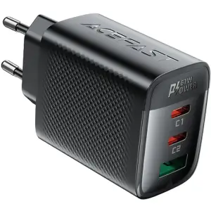 Зарядний пристрій 3xUSB 67W (2xUSB-C+USB-A) Gan A108 Fast Charger Black Acefast (6974316284048) UA