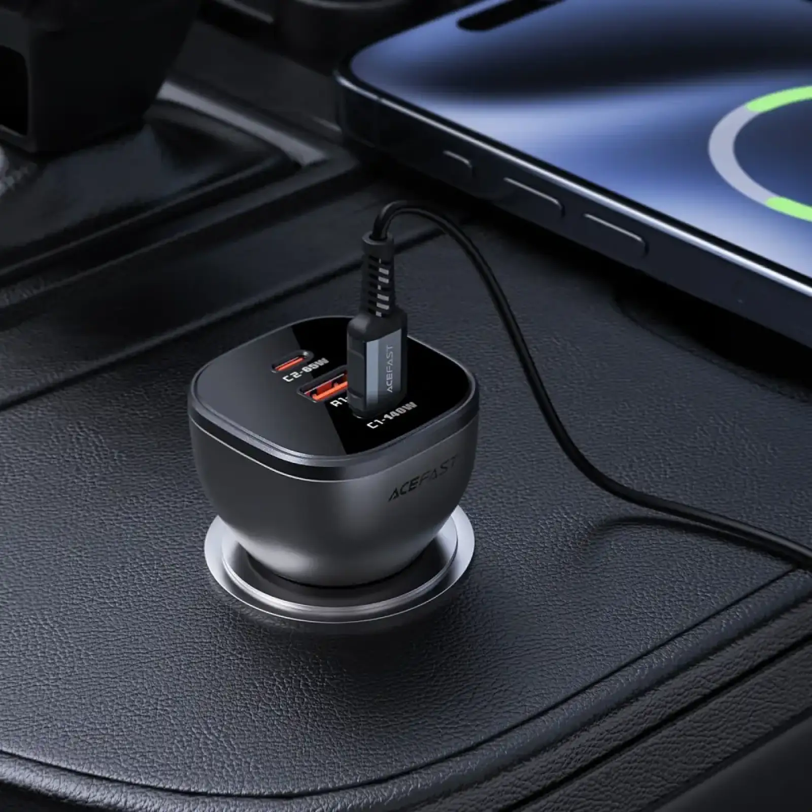Автозарядка 3xUSB 165W (2xUSB-C + USB-A) B14 Acefast (6974316282938) UA