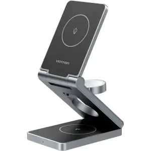 Зарядний пристрій Wireless 15W 3-in-1 Fast Charger Gray Vention (FGFH0) UA