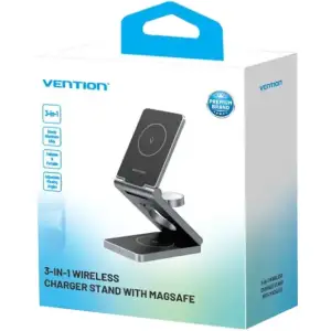 Зарядний пристрій Wireless 15W 3-in-1 Fast Charger Gray Vention (FGFH0) UA