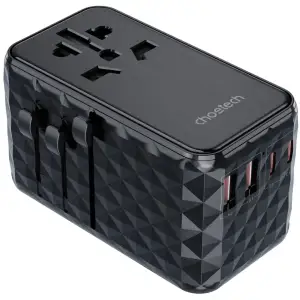 Зарядний пристрій 4xUSB 100W PD (2хUSB-C+2хUSB-A) TRAVEL Universal сharger diamond чорний Choe (PD6028-BK) UA