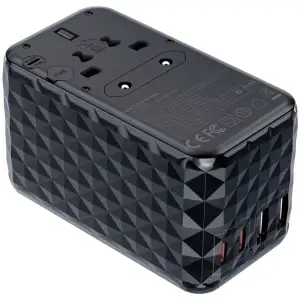 Зарядний пристрій 4xUSB 100W PD (2хUSB-C+2хUSB-A) TRAVEL Universal сharger diamond чорний Choe (PD6028-BK) UA