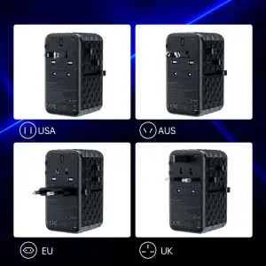 Зарядний пристрій 4xUSB 100W PD (2хUSB-C+2хUSB-A) TRAVEL Universal сharger diamond чорний Choe (PD6028-BK) UA