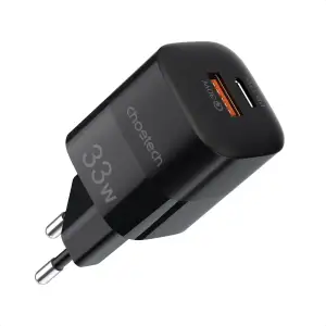 Зарядний пристрій 2xUSB 33W (USB-C+USB-A ) PD QC3.0 PD5006 чорний Choetech (PD5006-EU-BK) UA