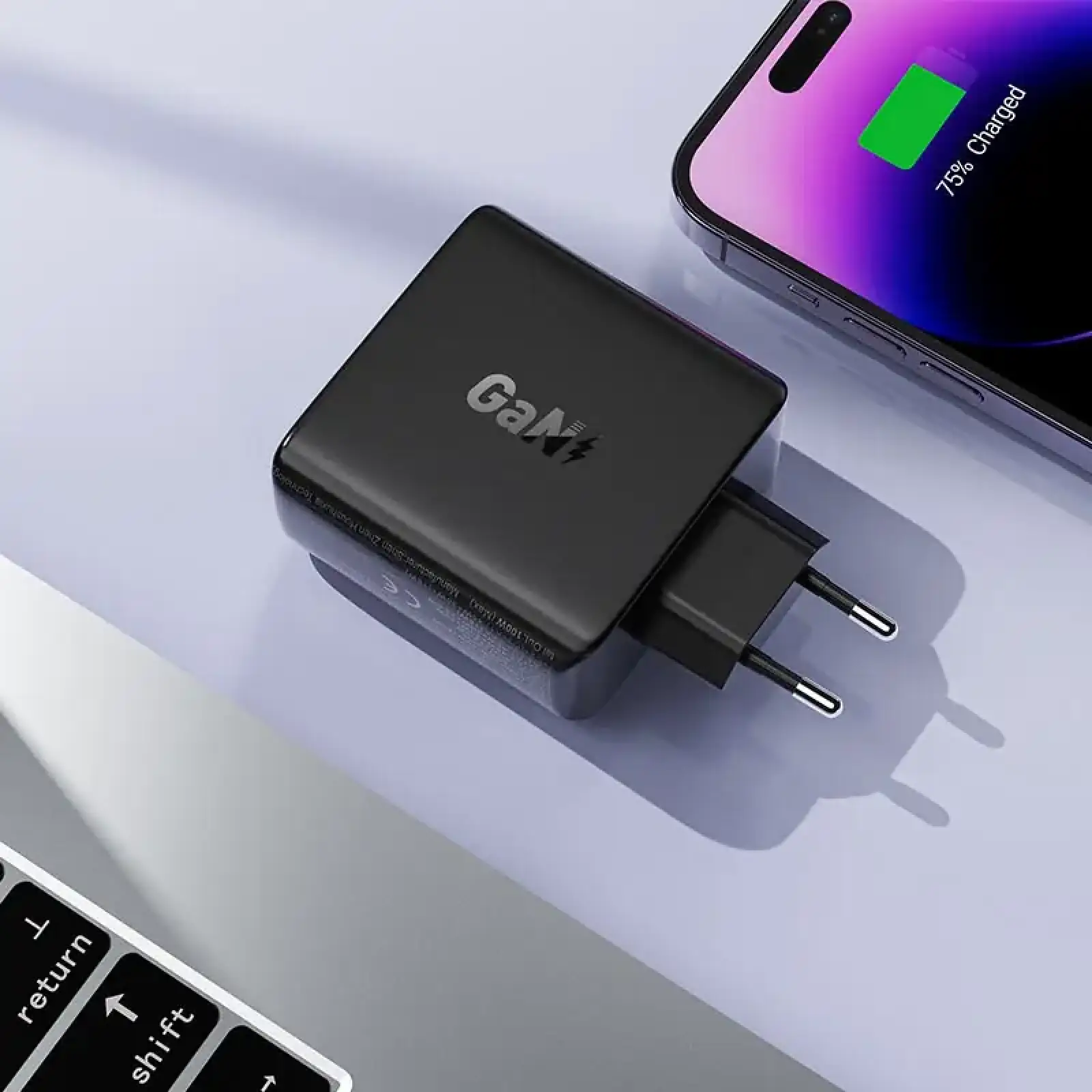 Зарядний пристрій 4xUSB 100W (3xUSB-C+USB-A) Gan A94 Fast Charger Black Acefast (6974316283133) UA