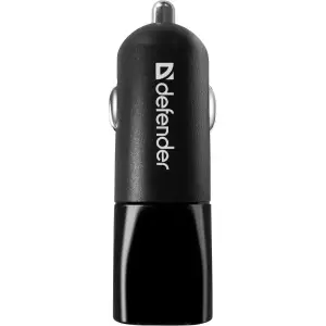 Автозарядка 2xUSB 12W 2.1A ECA-24 чорна Defender (83824) UA