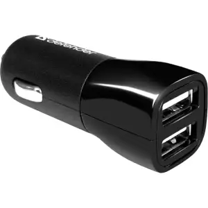 Автозарядка 2xUSB 12W 2.1A ECA-24 чорна Defender (83824) UA