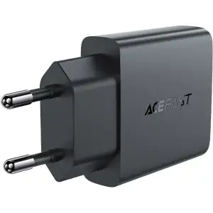 Зарядний пристрій 2xUSB 30W (USB-C+USB-A) Gan A69 ultra-thin Fast Charger Black Acefast (6974316282709) UA