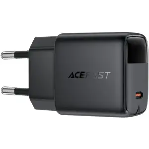 Зарядний пристрій 1xUSB-С 30W with digital display Gan A115 Black Acefast (6974316284444) UA