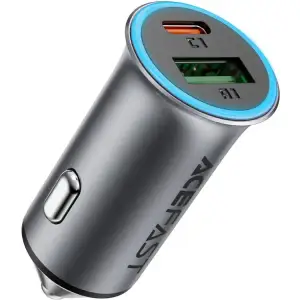 Автозарядка 2xUSB 95W (USB-C + USB-A) + cable USB-C B16 Acefast (6974316285304) UA