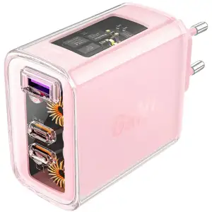 Зарядний пристрій 3xUSB 65W (2xUSB-C+USB-A) Gan A45 Fast Charger Cherry blossom Acefast (6974316282082) UA