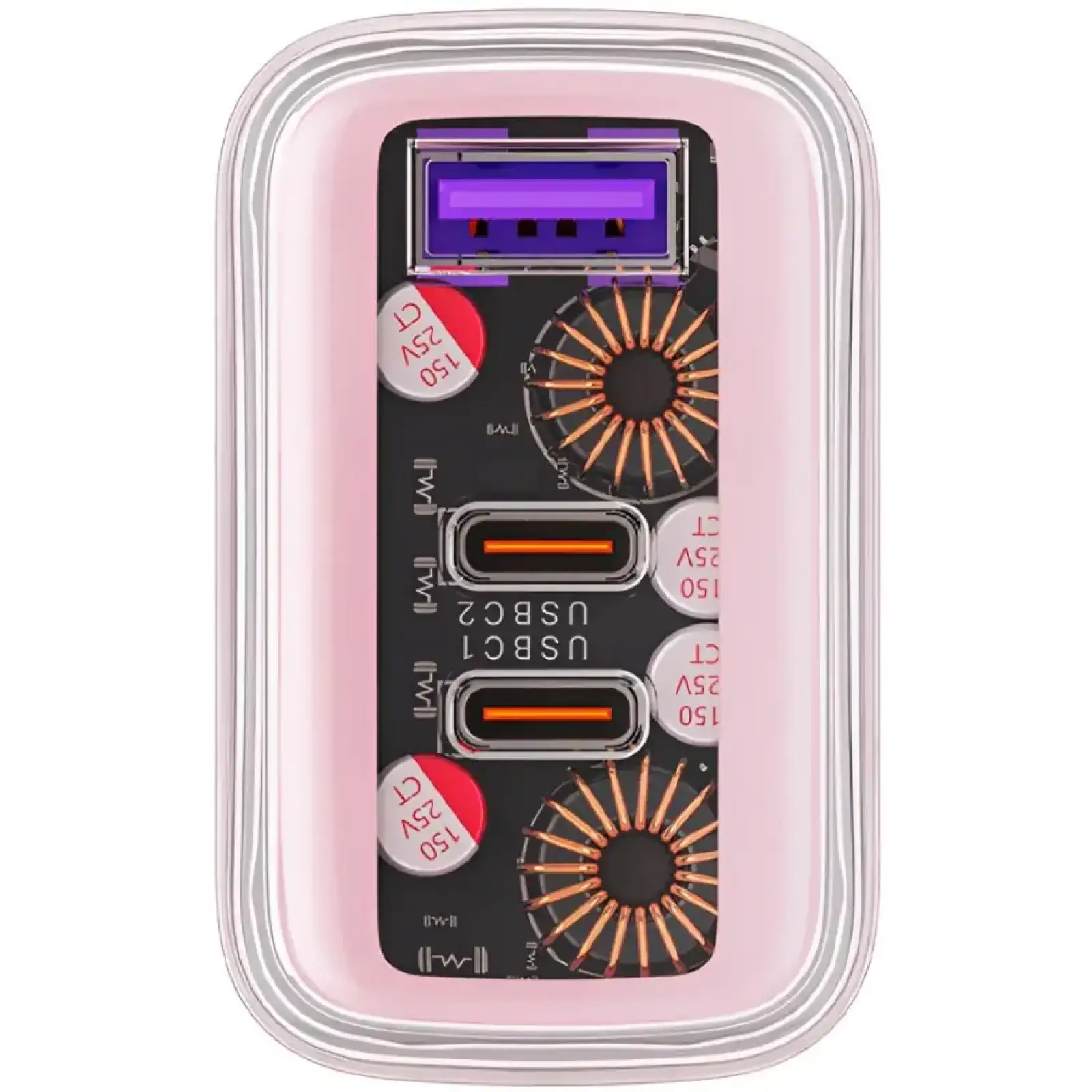 Зарядний пристрій 3xUSB 65W (2xUSB-C+USB-A) Gan A45 Fast Charger Cherry blossom Acefast (6974316282082) UA