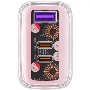 Зарядний пристрій 3xUSB 65W (2xUSB-C+USB-A) Gan A45 Fast Charger Cherry blossom Acefast (6974316282082) UA