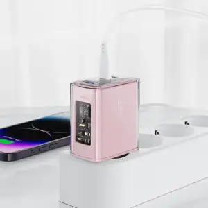 Зарядний пристрій 3xUSB 65W (2xUSB-C+USB-A) Gan A45 Fast Charger Cherry blossom Acefast (6974316282082) UA