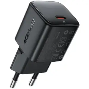 Зарядний пристрій 1xUSB-C 30W Gan A118 Fast Charger + USB-C cable black Acefast (6974316285175) UA