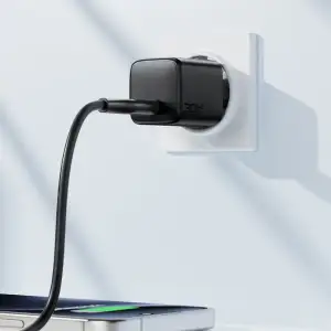 Зарядний пристрій 1xUSB-C 30W Gan A118 Fast Charger + USB-C cable black Acefast (6974316285175) UA