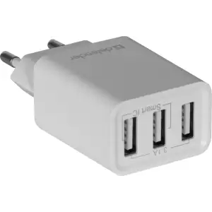 Зарядний пристрій 3xUSB 37W 3.1A білий UPA-31 Defender (83587) UA