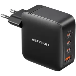 МЗП Vention 4xUSB 100W GaN (3хUSB-C+USB-A) + USB-C cable М-М Black (TZ-FETH0-EU) UA