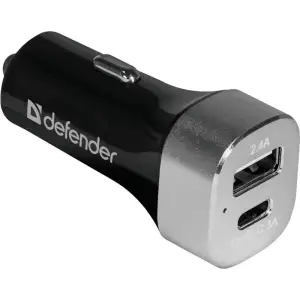 Автозарядка 2xUSB 27W (USB-C + USB-A) UCG-01 5V/5.4A Defender (83569) UA