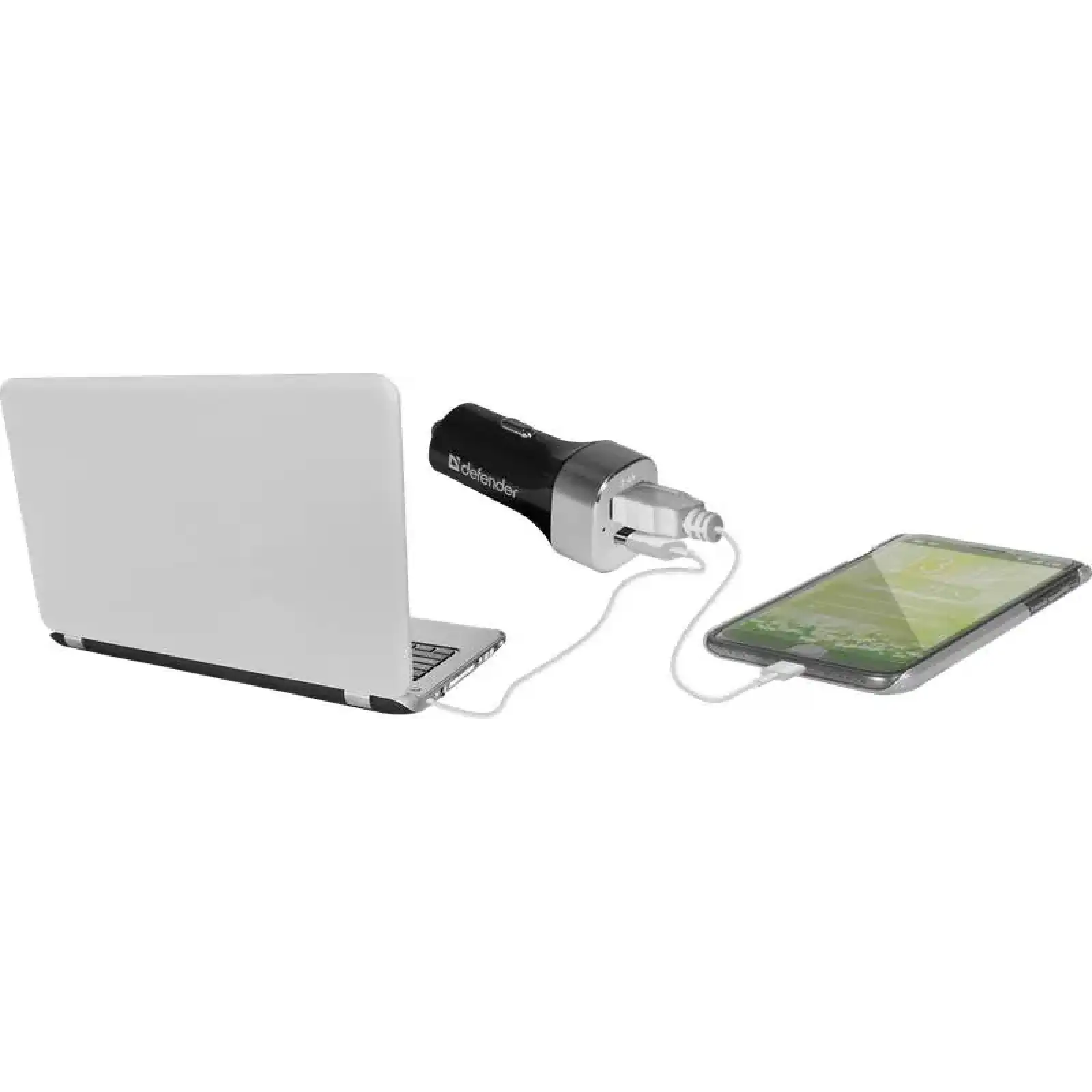 Автозарядка 2xUSB 27W (USB-C + USB-A) UCG-01 5V/5.4A Defender (83569) UA